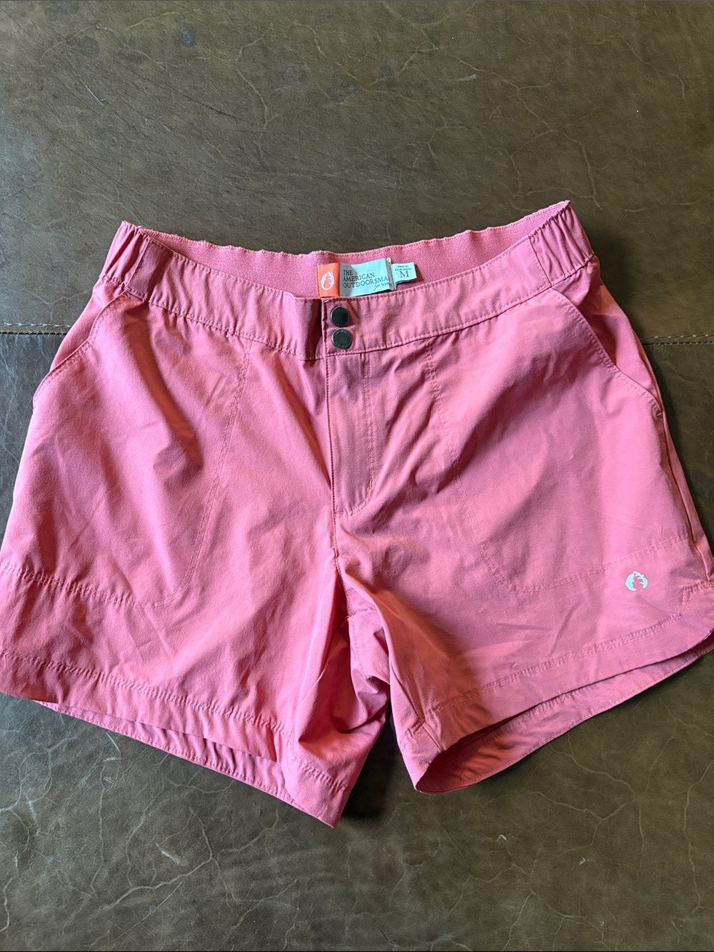 Women's Pink Athletic Shorts with Snap Waist
